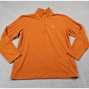 The North Face Fleece Mens Large Orange Pullover Quarter Zip Outdoors